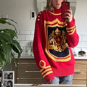 Gucci-style vintage knit turtleneck sweater